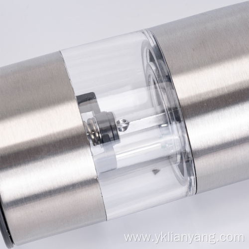 stainless batteries powered salt and pepper mill grinder